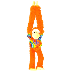 17" Hanging Ape Plush with Tie-Dye Shirt