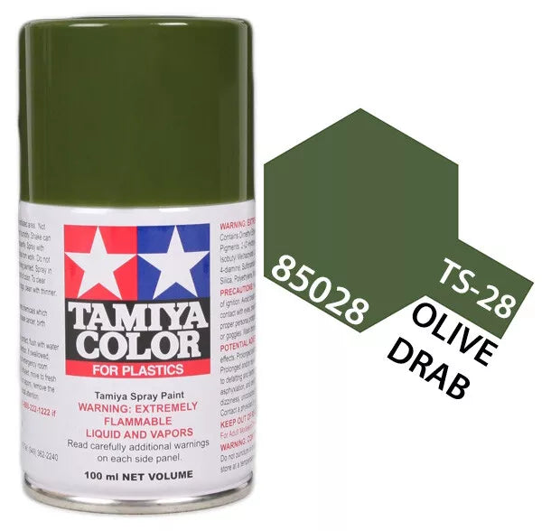 Tamiya TS-28 Olive Drab Lacquer Spray Paint, 100ml product photo
