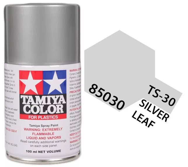 Tamiya TS-30 Silver Leaf Lacquer Spray Paint, 100ml product photo