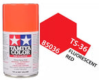 Tamiya TS-36 Fluorescent Red Lacquer Spray Paint, 100ml product photo