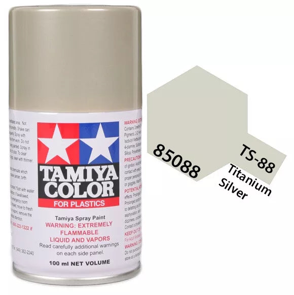 Tamiya TS-88 Titanium Silver Lacquer Spray Paint, 100ml product photo