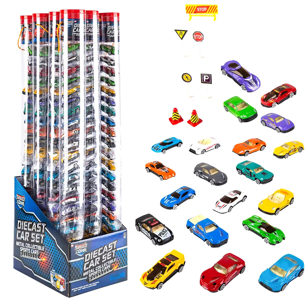 Toy Network Die-Cast Car Tube Set 1:64 Scale (VE-CARTU)