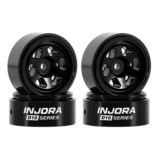 0.7" 6-Spoke Aluminum D18 Wheels (4) Black