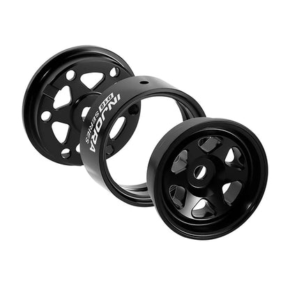 0.7" 6-Spoke Aluminum D18 Wheels (4) Black