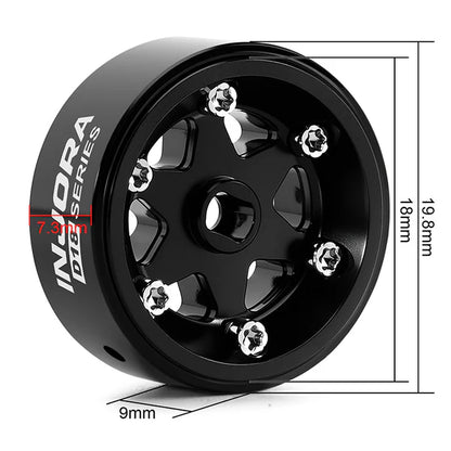 0.7" 6-Spoke Aluminum D18 Wheels (4) Black