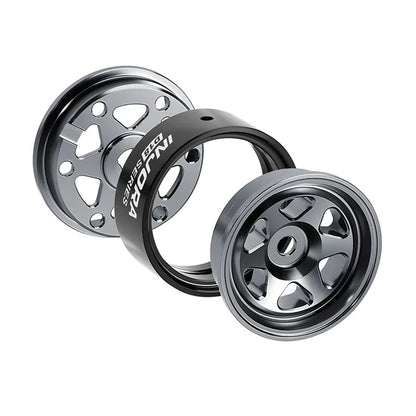 0.7" 6-Spoke Aluminum D18 Wheels (4) Titanium