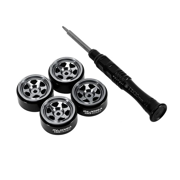 0.7" 6-Spoke Aluminum D18 Wheels (4) Titanium