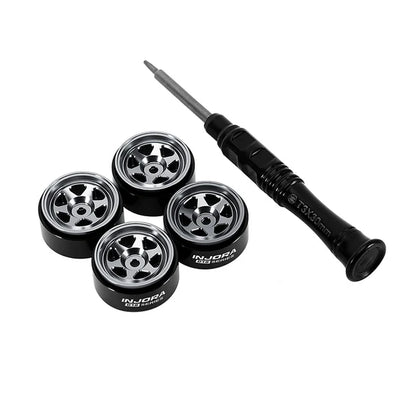 0.7" 6-Spoke Aluminum D18 Wheels (4) Titanium