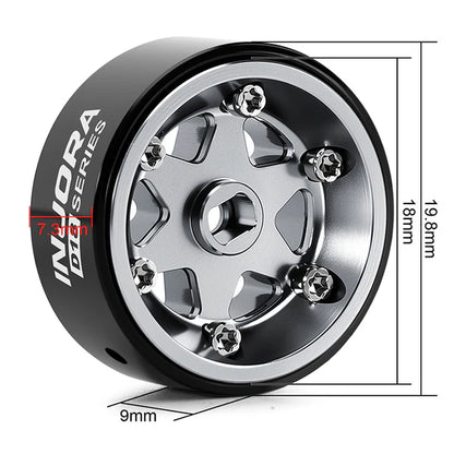 0.7" 6-Spoke Aluminum D18 Wheels (4) Titanium