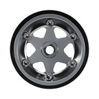 0.7" 6-Spoke Aluminum D18 Wheels (4) Titanium