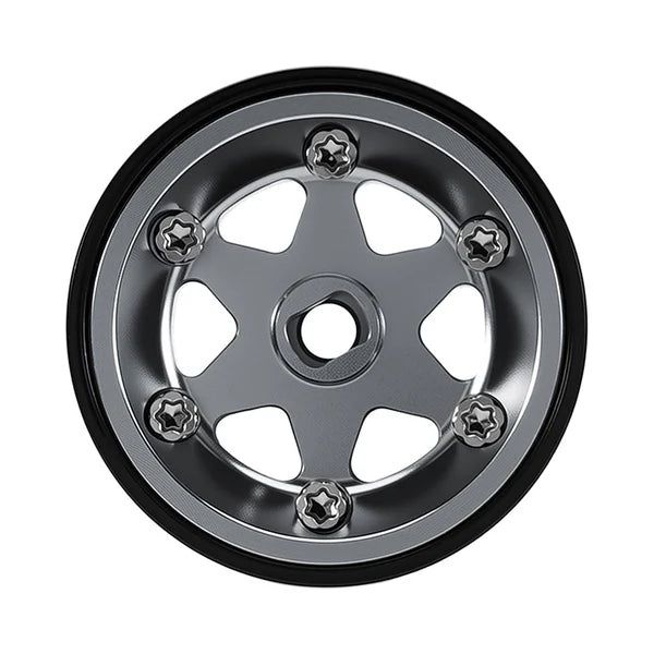 0.7" 6-Spoke Aluminum D18 Wheels (4) Titanium