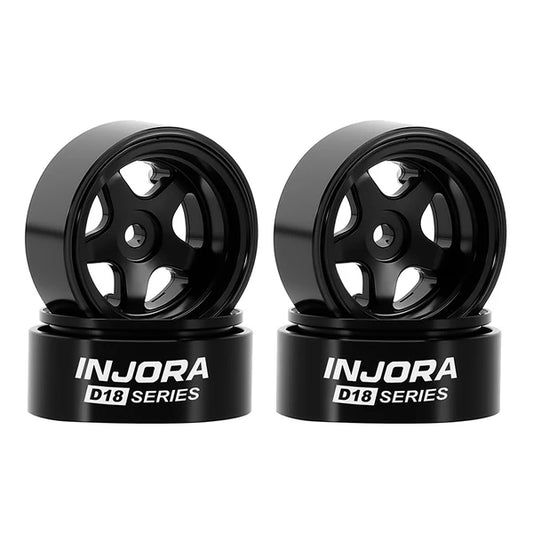 0.7" 5-Spoke Aluminum D18 Wheels (4) Black