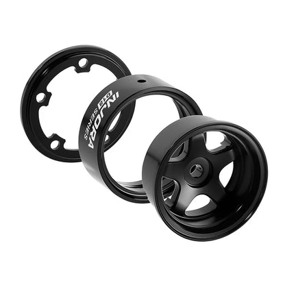 0.7" 5-Spoke Aluminum D18 Wheels (4) Black