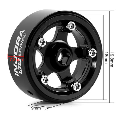 0.7" 5-Spoke Aluminum D18 Wheels (4) Black