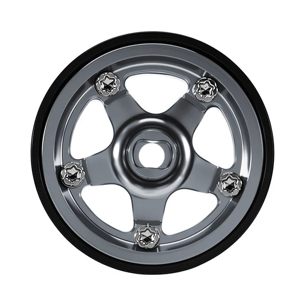 0.7" 5-Spoke Aluminum D18 Wheels (4) Titanium