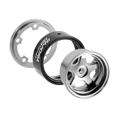 0.7" 5-Spoke Aluminum D18 Wheels (4) Titanium