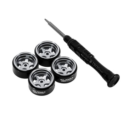 0.7" 5-Spoke Aluminum D18 Wheels (4) Titanium