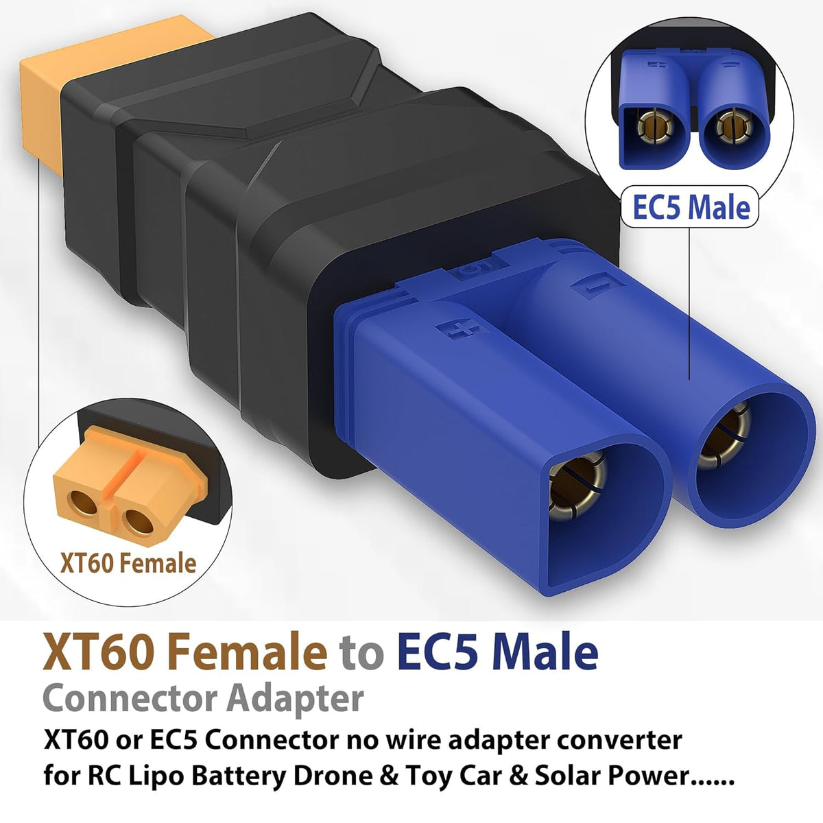 EC5 Male to XT60 Female Adapters