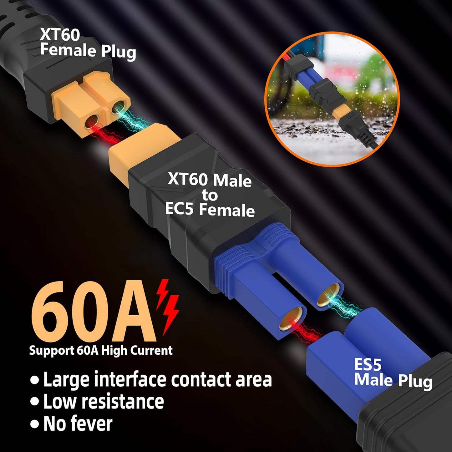 EC5 Female to XT60 Male Adapters