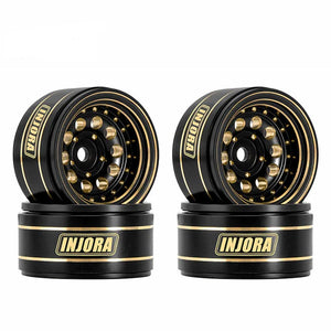 Injora 1.0" 39g Brass -2.65mm Offset Wheels Micro Crawlers: Black (YQW-1008)