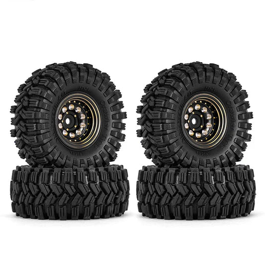 1.0" 58*24mm -2.65mm Offset Brass Wheel Set:  Black