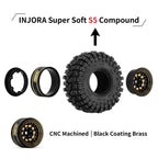 1.0" 58*24mm -2.65mm Offset Brass Wheel Set:  Black