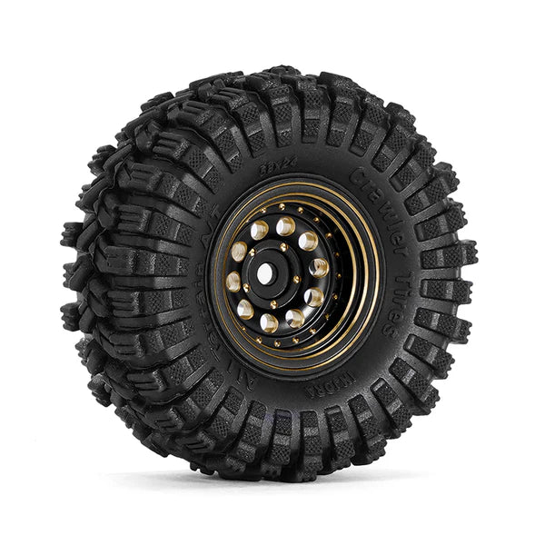 1.0" 58*24mm -2.65mm Offset Brass Wheel Set:  Black