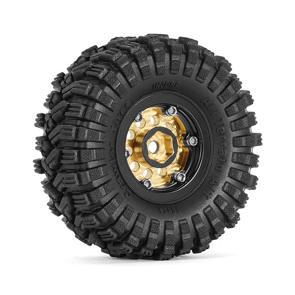 1.0" 58*24mm -2.65mm Offset Brass Wheel Set:  Black