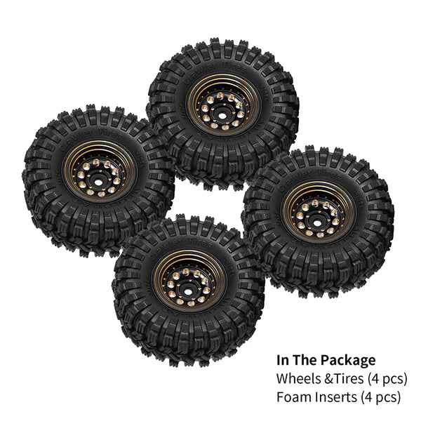 1.0" 58*24mm -2.65mm Offset Brass Wheel Set:  Black