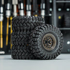 1.0" 58*24mm -2.65mm Offset Brass Wheel Set:  Black