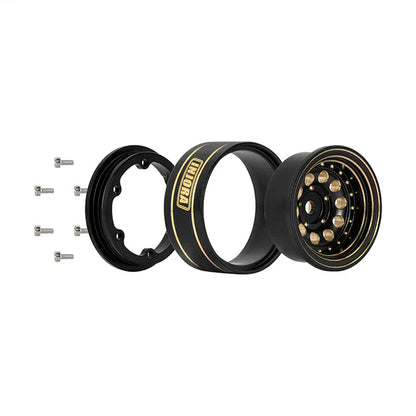 1.0" 39g Brass -2.65mm Offset Wheels Micro Crawlers: Black