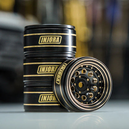 1.0" 39g Brass -2.65mm Offset Wheels Micro Crawlers: Black