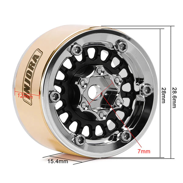 1.0" ModuWheel -4.4mm Offset Wheels Micro Crawlers: Black