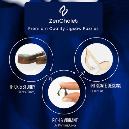 Colorful Drum Set Wooden Puzzle, 200 Pcs