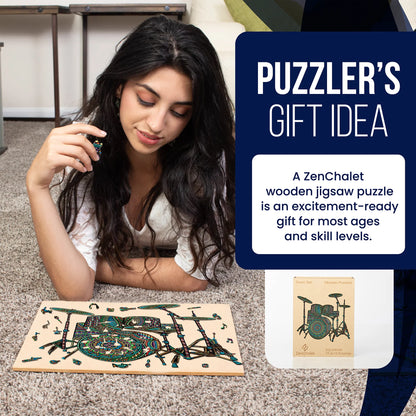 Colorful Drum Set Wooden Puzzle, 200 Pcs