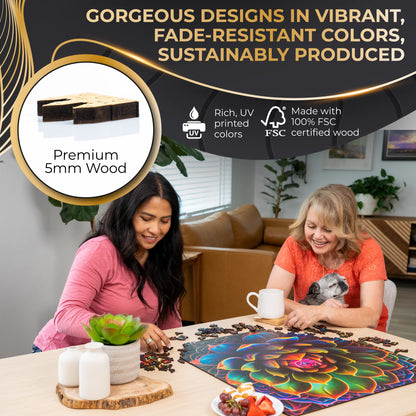 Simply Succulent Wooden Puzzle, 500 Pcs