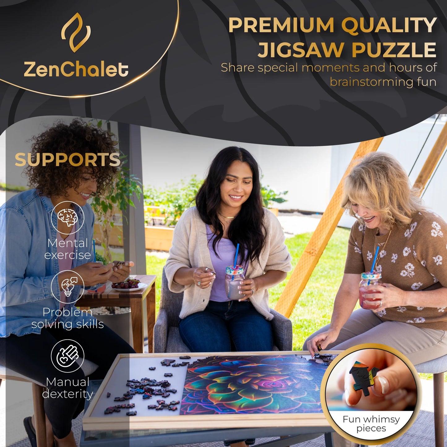 Simply Succulent Wooden Puzzle, 500 Pcs