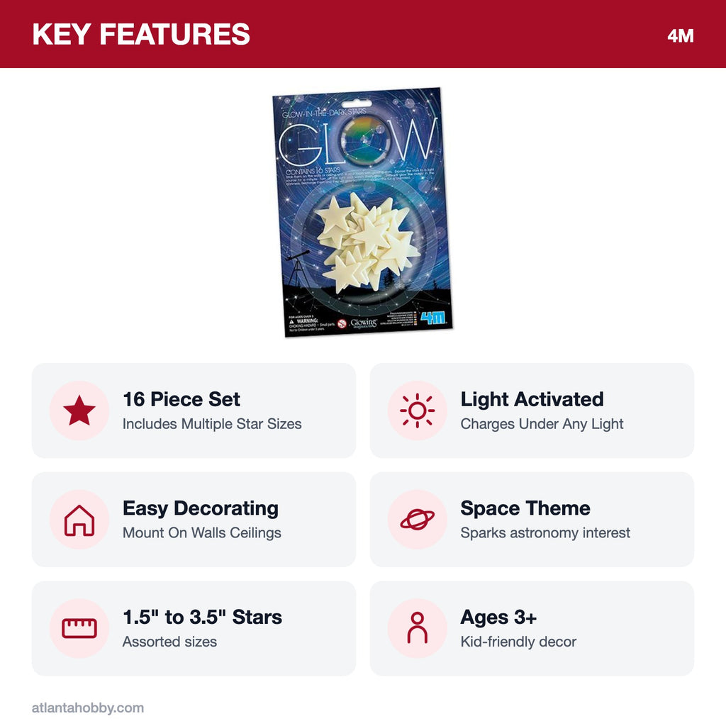 4M glow-in-the-dark stars key features