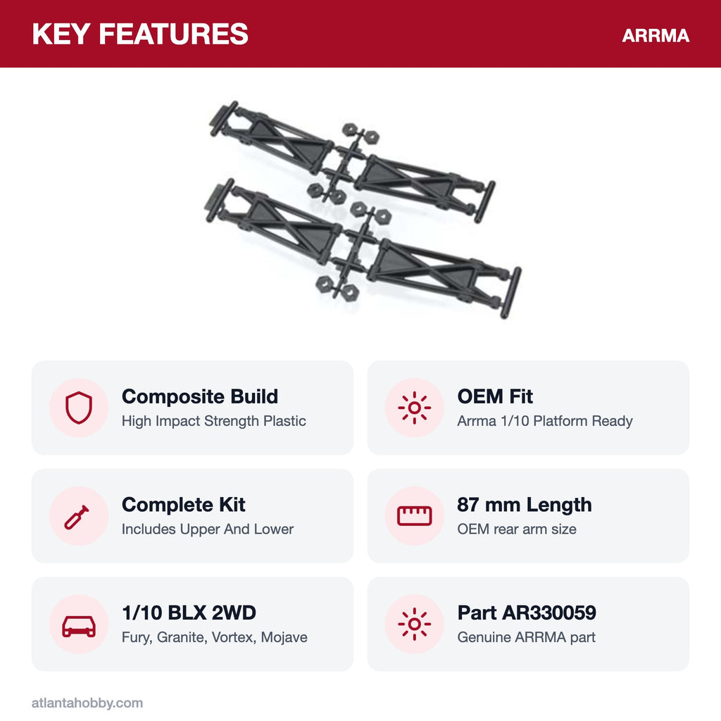 ARRMA rear suspension arm set key features