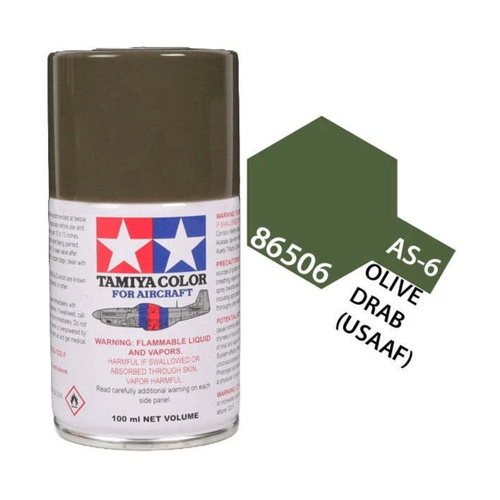 Tamiya AS-6 Olive Drab Aircraft Spray Paint, 100ml product photo