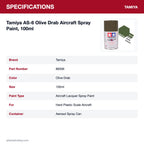 Tamiya AS-6 Olive Drab Aircraft Spray Paint, 100ml specifications