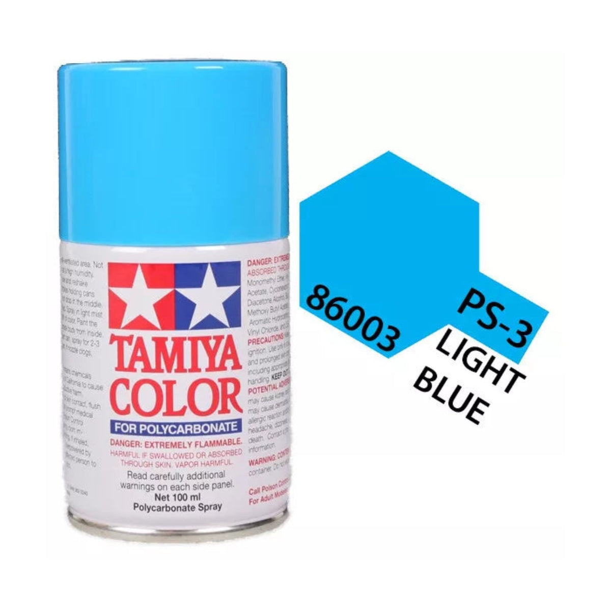 Tamiya PS-3 Light Blue Polycarbonate Spray Paint, 100ml product photo