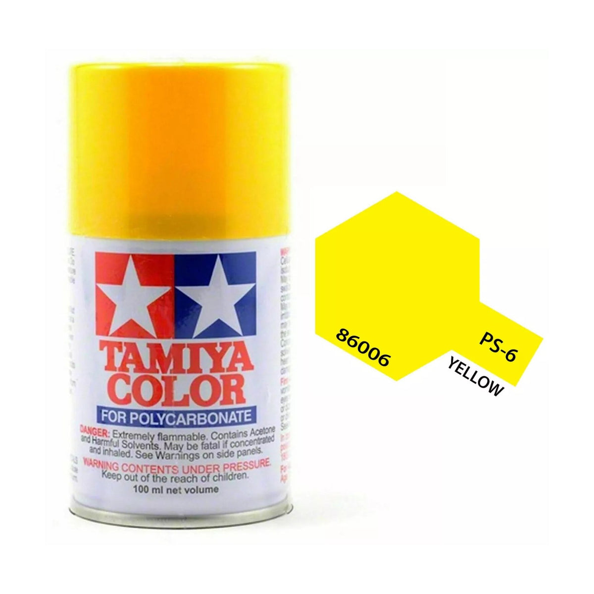 Tamiya PS-6 Yellow Polycarbonate Spray Paint, 100ml product photo
