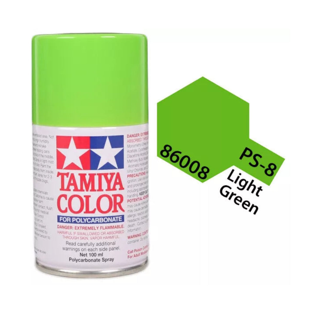Tamiya PS-8 Light Green Polycarbonate Spray Paint, 100ml product photo