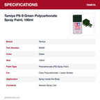 Tamiya PS-9 Green Polycarbonate Spray Paint, 100ml specifications
