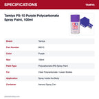 Tamiya PS-10 Purple Polycarbonate Spray Paint, 100ml specifications