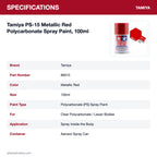 Tamiya PS-15 Metallic Red Polycarbonate Spray Paint, 100ml specifications