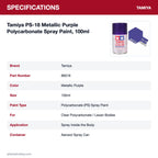 Tamiya PS-18 Metallic Purple Polycarbonate Spray Paint, 100ml specifications