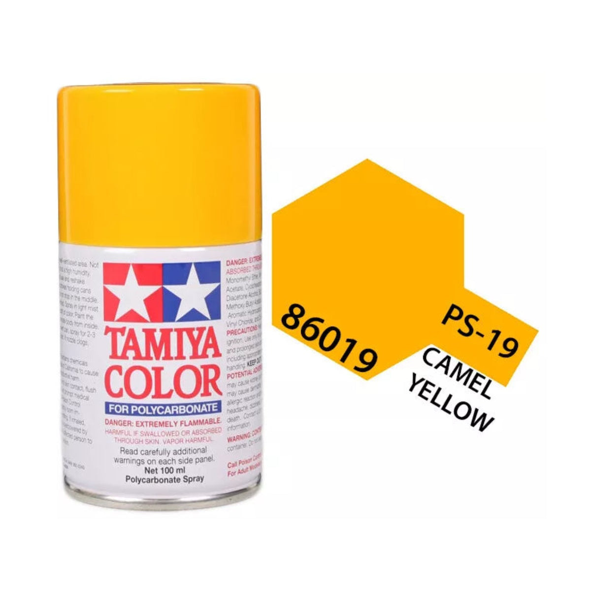 Tamiya PS-19 Camel Yellow Polycarbonate Spray Paint, 100ml product photo