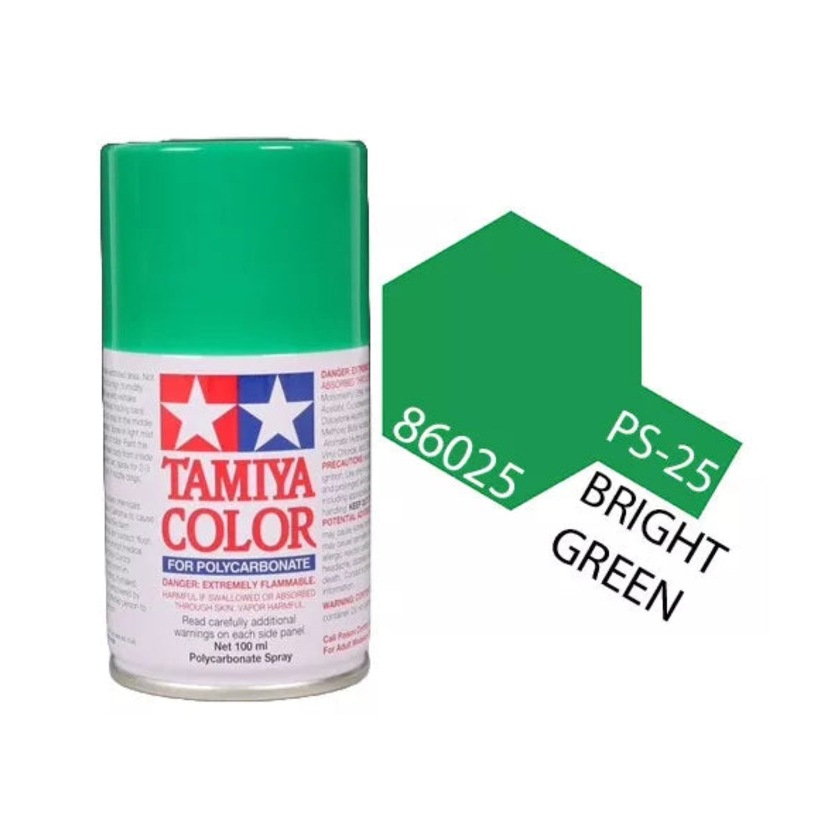 Tamiya PS-25 Bright Green Polycarbonate Spray Paint, 100ml product photo